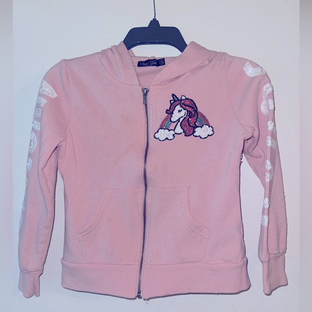 Girls unicorn squad zip up hoodie